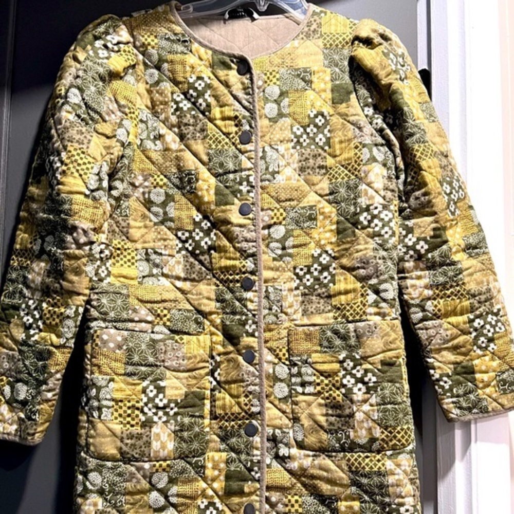 Current Air quilted patchwork print coat/jacket NWT